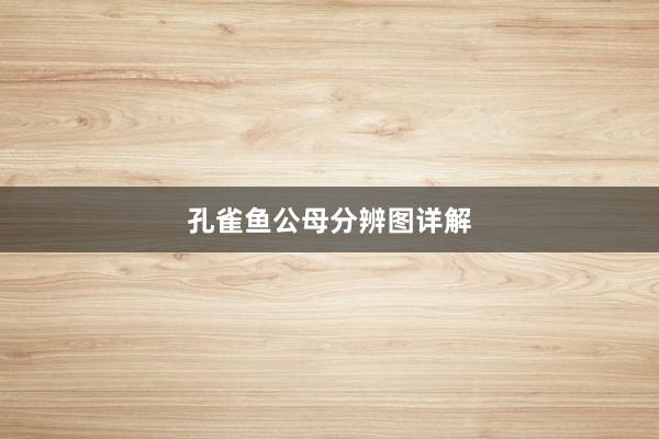 孔雀鱼公母分辨图详解
